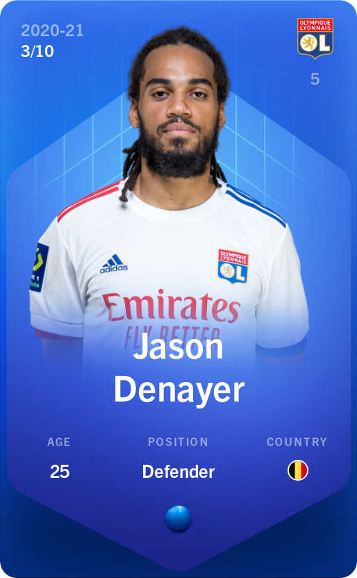 Sorare - Sorare Official - Jason Denayer 2020-21 • Super Rare 3/10 - NFT # 44351980443244143019942734478832570853867856892514042973414135228976218543548