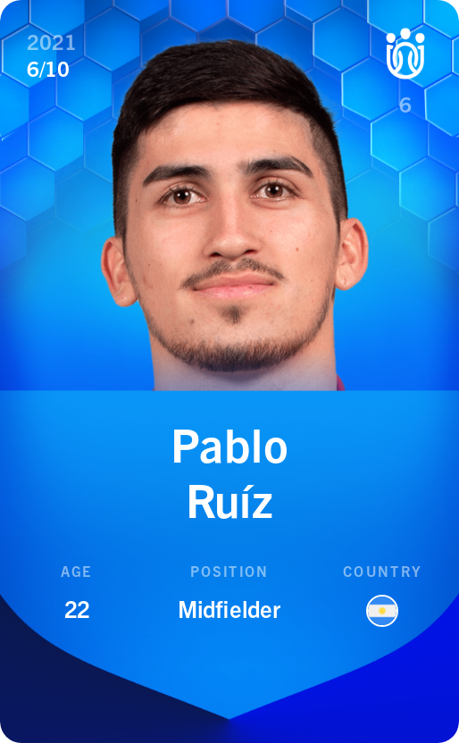 Sorare - Sorare Official - Pablo Ruíz 2021-22 • Super Rare 6/10 - NFT # 74165769992139201922750757729988574918070446834044831251984997526903850109896