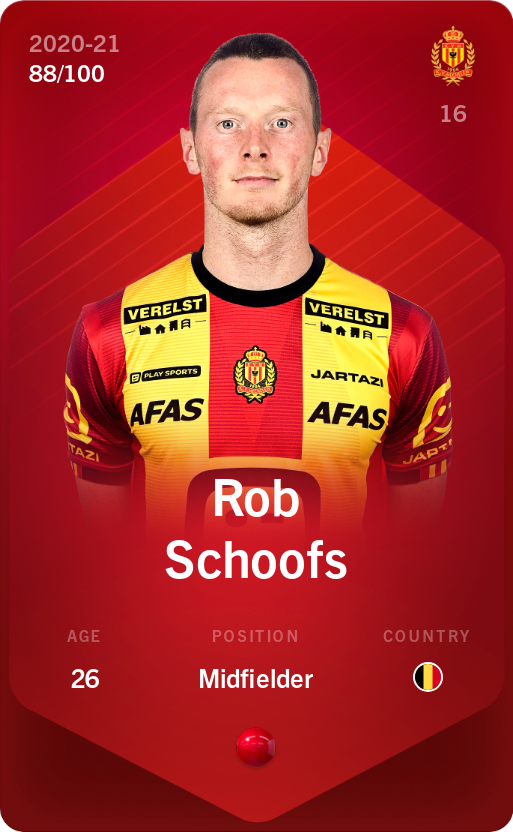 Sorare - Sorare Official - Rob Schoofs 2020-21 • Rare 88/100 - NFT # 69673709638163430271558438562364931452054239387604291219788874266281496303962