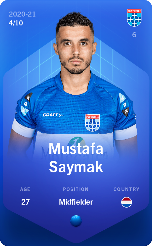 Sorare - Sorare Official - Mustafa Saymak 2020-21 • Super Rare 4/10 - NFT # 51090502512697060112827158533788042105910119718904240884213581754812181001960