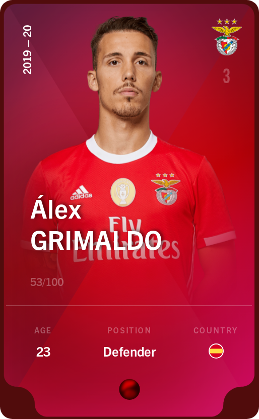 Sorare - Sorare Official - Álex Grimaldo 2019-20 • Rare 53/100 - NFT # 21026417850793536513966579944266820557522511174632865535594503344078910725190
