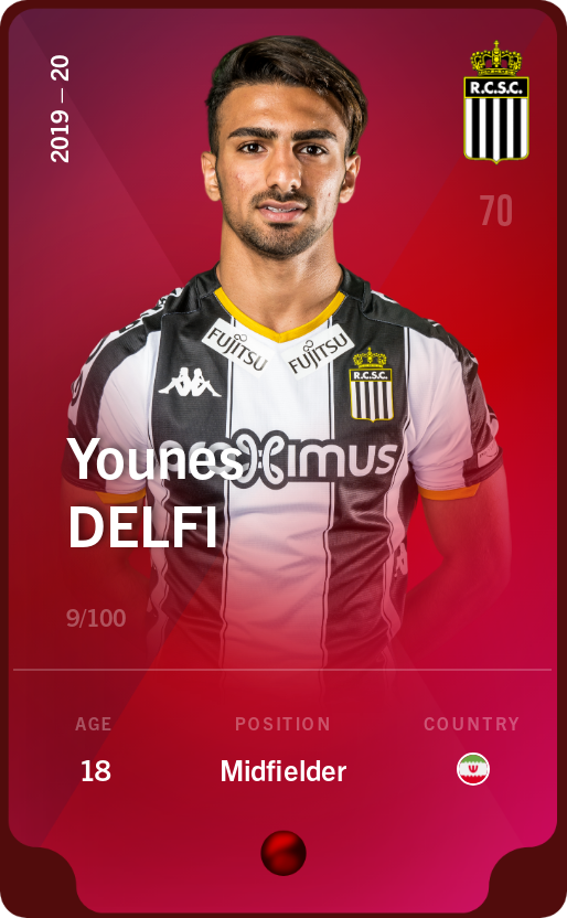 Sorare - Sorare Official - Younes Delfi 2019-20 • Rare 9/100 - NFT # 22699316061505264862805257261981404250095686119717713430728708509344775025920