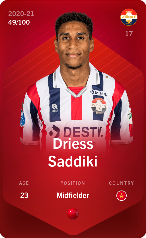Sorare - Sorare Official - Driess Saddiki 2020-21 • Rare 49/100 - NFT # 78595754562262271218595707052140075934805837946134715354336556844647832302724