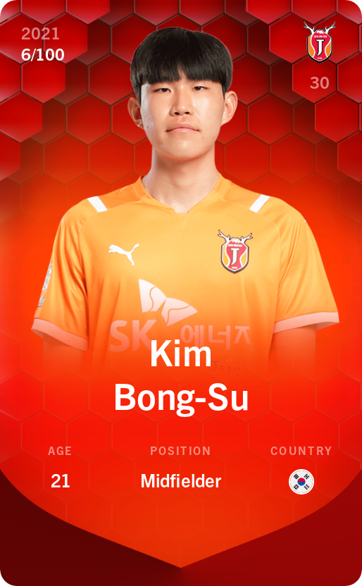 Sorare - Sorare Official - Kim Bong-Su 2021-22 • Rare 6/100 - NFT # 61103172467655562826620707293045356677173694673007065304636357157044356830131