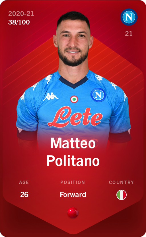 Sorare - Sorare Official - Matteo Politano 2020-21 • Rare 38/100 - NFT # 41885092408702762793988749082125279679236225820292939703561350844478447590641