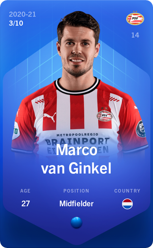 Sorare - Sorare Official - Marco van Ginkel 2020-21 • Super Rare 3/10 - NFT # 7544971100449158497472409586142413810597726223966568072083773216674486792135