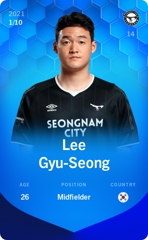 Sorare - Sorare Official - Lee Gyu-Seong 2021-22 • Super Rare 1/10 - NFT # 9820895364793076059280396990494312112420006448145723376012581658477662694256