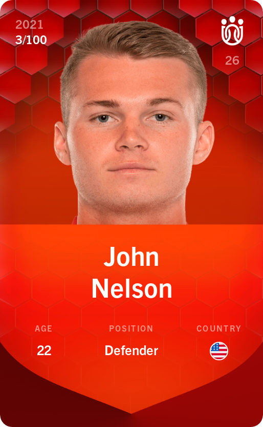 Sorare - Sorare Official - John Nelson 2021-22 • Rare 3/100 - NFT # 59506135244646615935566092103406381299175473739730975774796580544721672318461