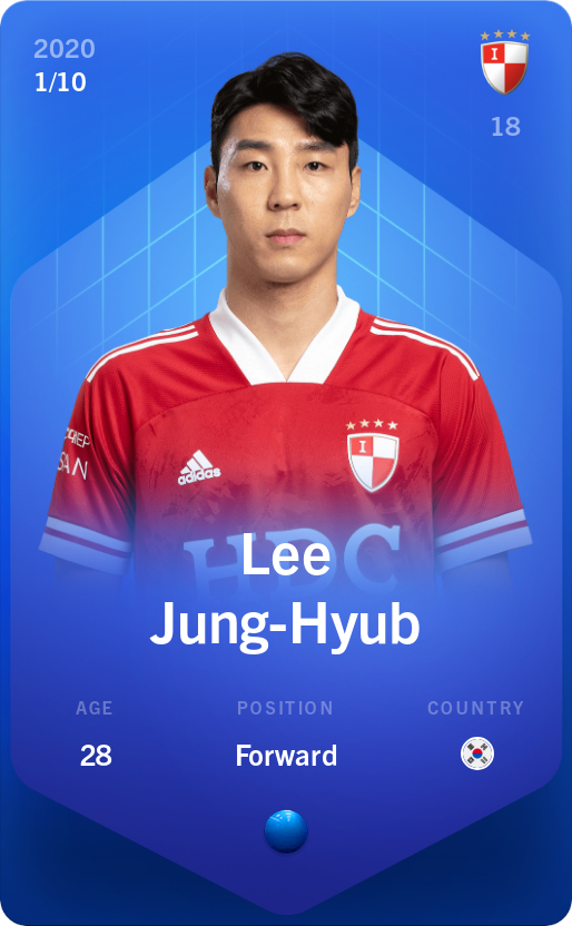 Sorare - Sorare Official - Lee Jung-Hyub 2020-21 • Super Rare 1/10 - NFT # 91132160851100228723617281687987438233756484677983057249050049791486984478661