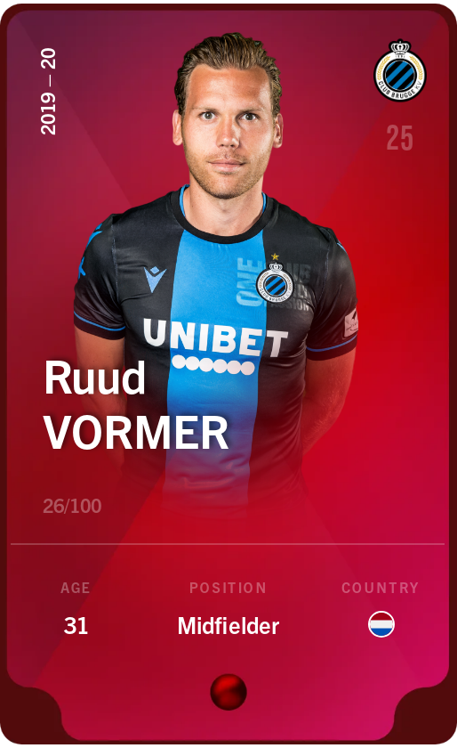 Sorare - Sorare Official - Ruud Vormer 2019-20 • Rare 26/100 - NFT # 73105543319506216300118211019010647720033867897266860988505341329892309516685