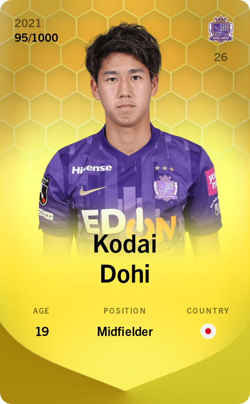 Sorare - Sorare Official - Kodai Dohi 2021-22 • Limited 95/1000 - NFT # 5595910454475718648490024652789700231871328523304909011188675081864481159831