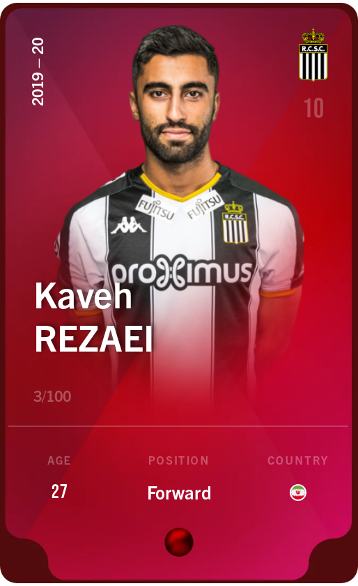 Sorare - Sorare Official - Kaveh Rezaei 2019-20 • Rare 3/100 - NFT # 103636029924957467950446336774604655251825749004862872417029898225976521244687