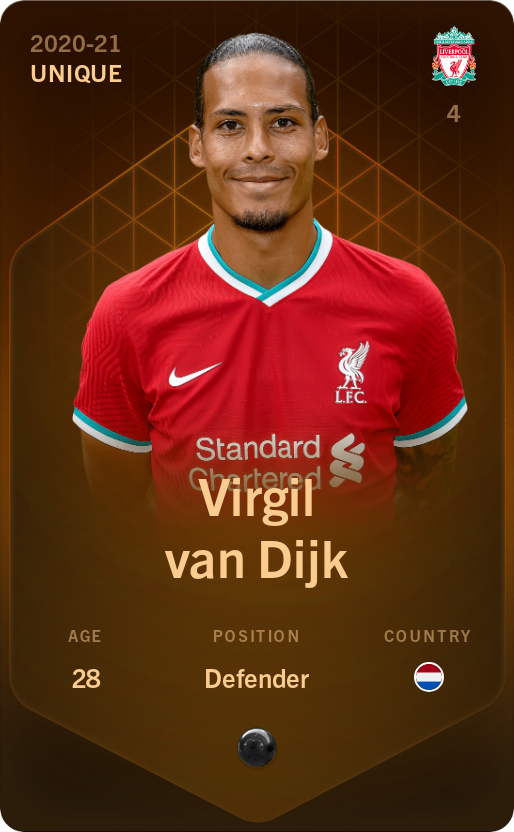 Sorare - Sorare Official - Virgil van Dijk 2020-21 • Unique - NFT # 22193062035871297091012938244062764574816952998580766755552197841119362852445