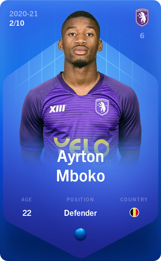 Sorare - Sorare Official - Ayrton Mboko 2020-21 • Super Rare 2/10 - NFT # 104970441906762548764226639077107313286337047658190848516274153135407116447491