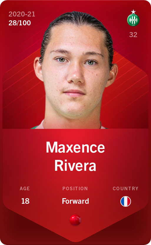 Sorare - Sorare Official - Maxence Rivera 2020-21 • Rare 28/100 - NFT # 81649428170885640683348071598616659699314062416221581522779708699694356558059