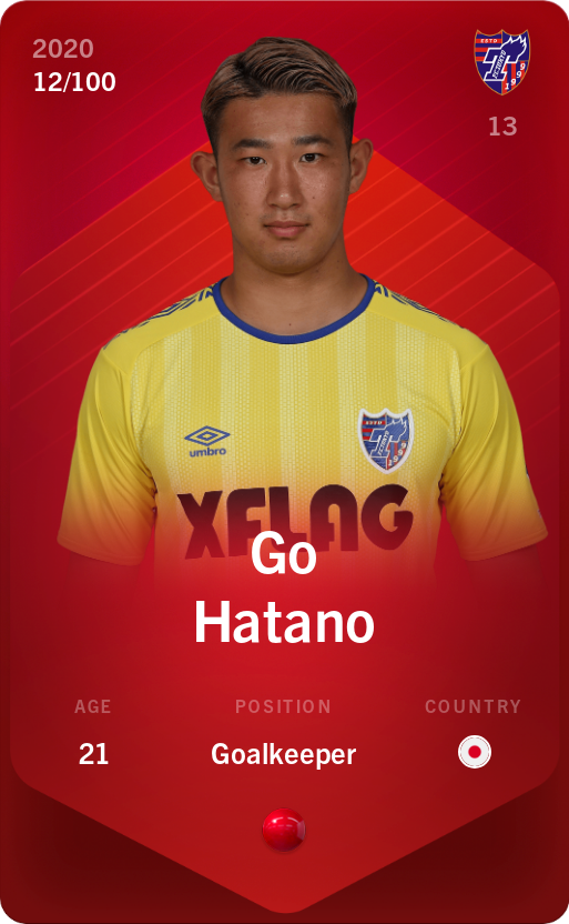 Sorare - Sorare Official - Go Hatano 2020-21 • Rare 12/100 - NFT # 84922669398194818204013079221262553262215627223400647102213459713698925519181