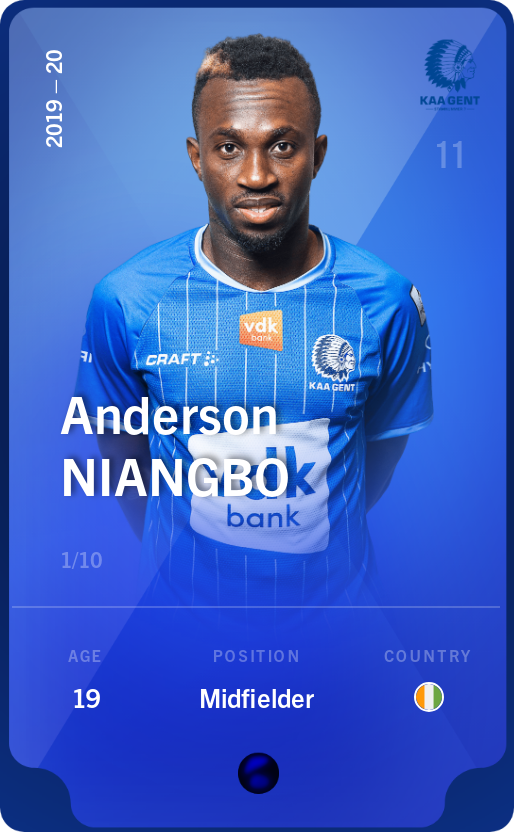 Sorare - Sorare Official - Anderson Niangbo 2019-20 • Super Rare 1/10 - NFT # 112582152927963765351388407933414587392426704164757231287925763928244762544062