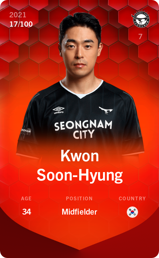 Sorare - Sorare Official - Kwon Soon-Hyung 2021-22 • Rare 17/100 - NFT # 10934794975153681274149384162870778550413412142627961229998926444362250560479