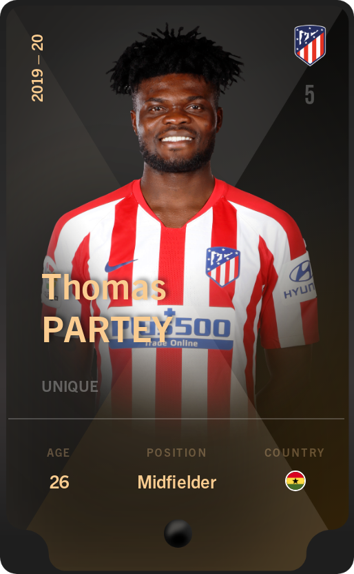 Sorare - Sorare Official - Thomas Partey 2019-20 • Unique - NFT # 32778395205458680158811435082377787589097357946362944369761623457140622694659