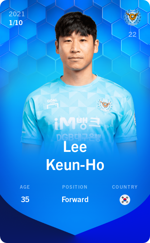 Sorare - Sorare Official - Lee Keun-Ho 2021-22 • Super Rare 1/10 - NFT # 54230531774884738229208347771622845085665368860266001772435629643040493339994