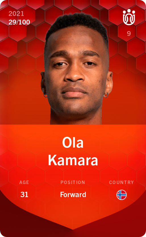 Sorare - Sorare Official - Ola Kamara 2021-22 • Rare 29/100 - NFT # 10447550105104217922419643713102909079185312625120763785069476518984124853015