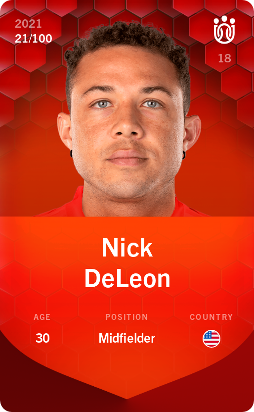 Sorare - Sorare Official - Nick DeLeon 2021-22 • Rare 21/100 - NFT # 9679362592954749847369722732004012788778473738804915375569187461885765556036