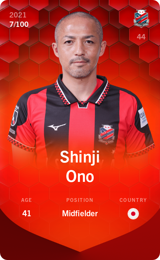 Sorare - Sorare Official - Shinji Ono 2021-22 • Rare 7/100 - NFT # 115642454238753827091903968177627146772401021347866215262747701901191951509247