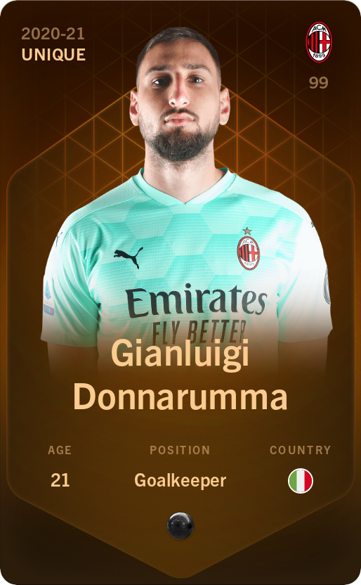 Sorare - Sorare Official - Gianluigi Donnarumma 2020-21 • Unique - NFT # 109911051951794648133893389799764257869081026182741197069266845508246879268995