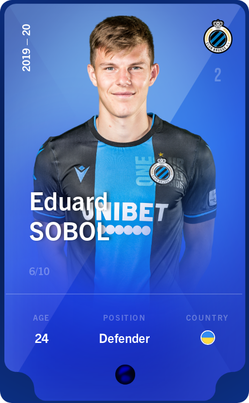 Sorare - Sorare Official - Eduard Sobol 2019-20 • Super Rare 6/10 - NFT # 105001949968900639527442705918281606053296735808297388906666805221094991532407