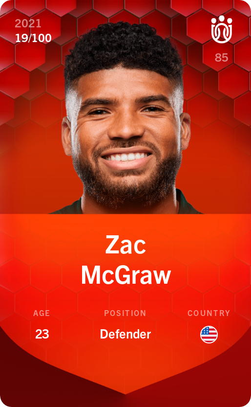 Sorare - Sorare Official - Zac McGraw 2021-22 • Rare 19/100 - NFT # 41563928911586219475623719505936867986321887312365991654369368422914153766879