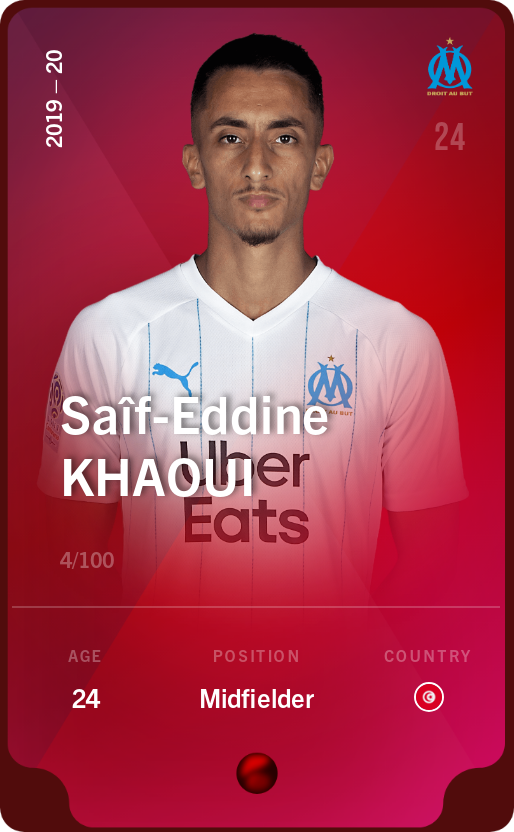 Sorare - Sorare Official - Saîf-Eddine Khaoui 2019-20 • Rare 4/100 - NFT # 96603973938156671160084748042795581375174198818165789957774186427545049371624