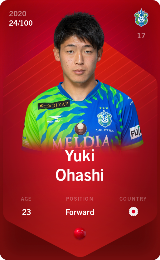 Sorare - Sorare Official - Yuki Ohashi 2020-21 • Rare 24/100 - NFT # 27454797199091148680468360815418604991228258502296959759292959689889074704955