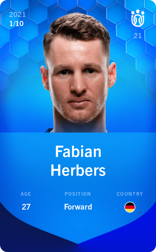 Sorare - Sorare Official - Fabian Herbers 2021-22 • Super Rare 1/10 - NFT # 85536729000377091279847560344768567432042401245967092651978320334878335554384