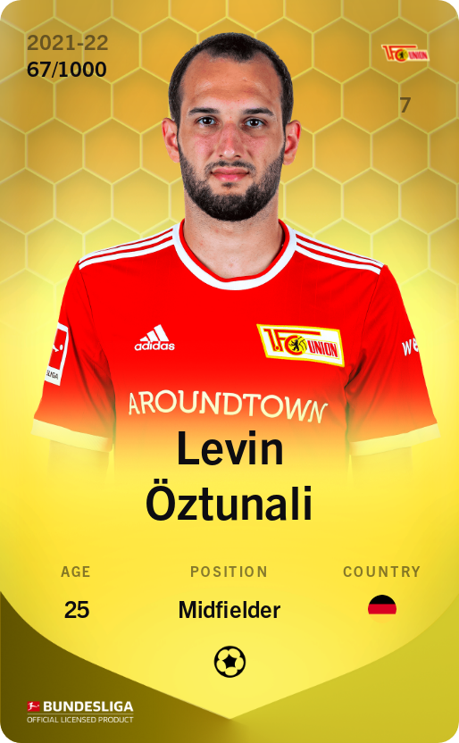 Sorare - Sorare Official - Levin Öztunali 2021-22 • Limited 67/1000 - NFT # 8038164238161697020363673893348542859670943316128690074357044437420954580061