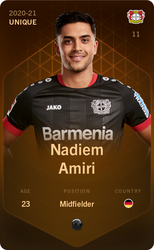 Sorare - Sorare Official - Nadiem Amiri 2020-21 • Unique - NFT # 56271076306722922656396919912250312234889946205783474205490105002230354304244