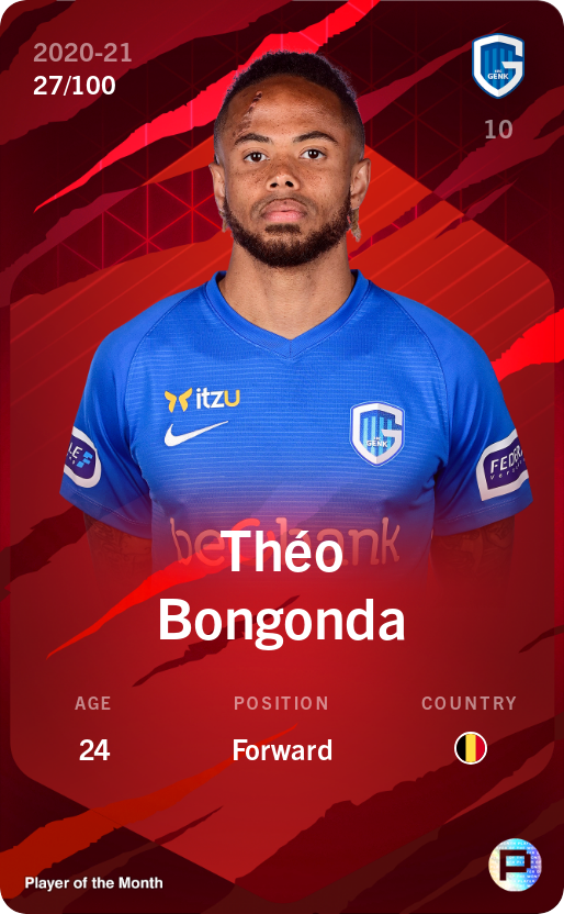 Sorare - Sorare Official - Théo Bongonda 2020-21 • Rare 27/100 - NFT # 113686812280000824742011322438294849804887704737831822603805399182342345071395