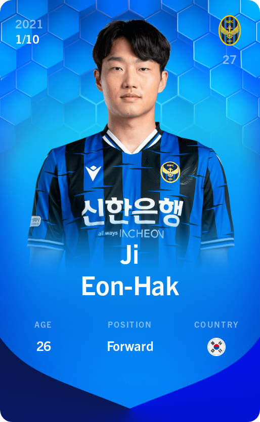 Sorare - Sorare Official - Ji Eon-Hak 2021-22 • Super Rare 1/10 - NFT # 59254544710835306003666367109909818270948254145084402087945413950415450802151