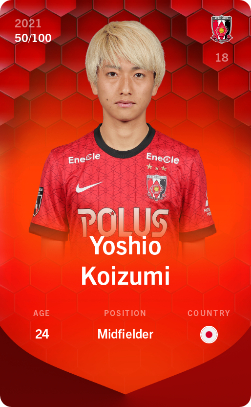 Sorare - Sorare Official - Yoshio Koizumi 2021-22 • Rare 50/100 - NFT # 38541321443301219457586418608430020296493161849735490269370737625477662864467