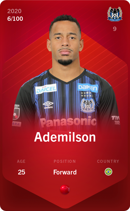 Sorare - Sorare Official - Ademilson 2020-21 • Rare 6/100 - NFT # 20250759978272568336085613993486065745367508914069214428592005883644824822105