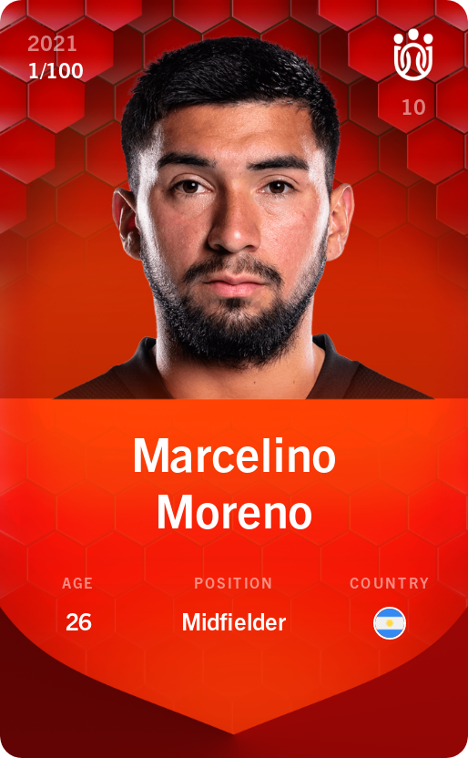 Sorare - Sorare Official - Marcelino Moreno 2021-22 • Rare 1/100 - NFT # 110839522732176995400759436421659608737199678690144447260333478254104951358538