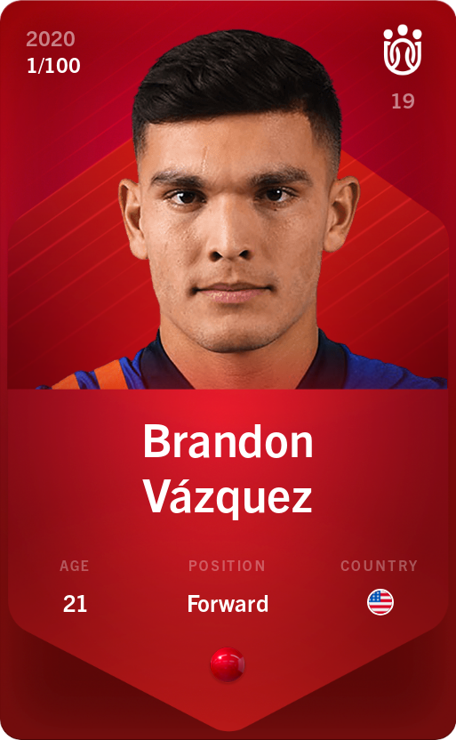 Sorare - Sorare Official - Brandon Vázquez 2020-21 • Rare 1/100 - NFT # 17921355662953188876480094194310508273407160563145730271479927715779579479828