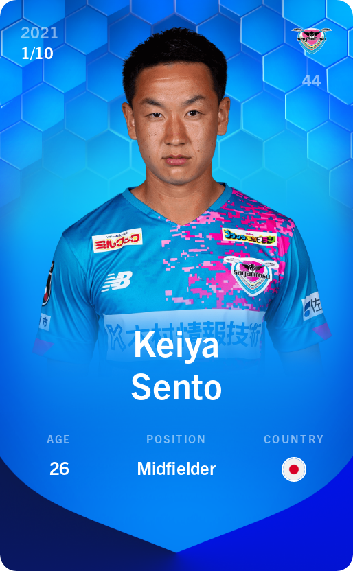 Sorare - Sorare Official - Keiya Sento 2021-22 • Super Rare 1/10 - NFT # 93447955262259673137678059673619130005206389645827213402795030786421853778042
