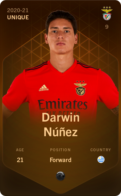 Sorare - Sorare Official - Darwin Núñez 2020-21 • Unique - NFT # 10624548605179467973956826065314483867210858011787826506047526669497070617971