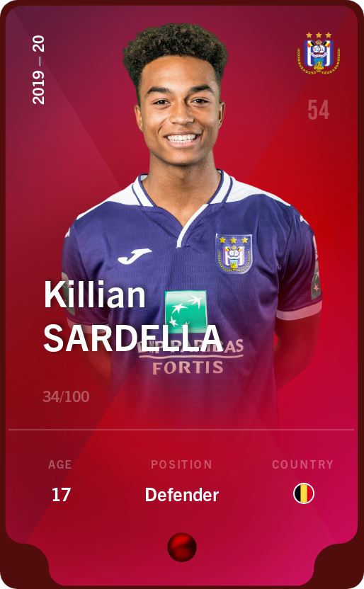 Sorare - Sorare Official - Killian Sardella 2019-20 • Rare 34/100 - NFT # 107053112022876133780036059432624474641963745014003044924710246809940398685748