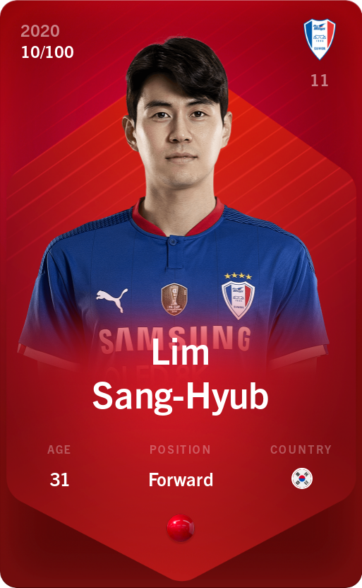 Sorare - Sorare Official - Lim Sang-Hyub 2020-21 • Rare 10/100 - NFT # 31600654250216706836108436894877968905696444612874799904150882055500205505435