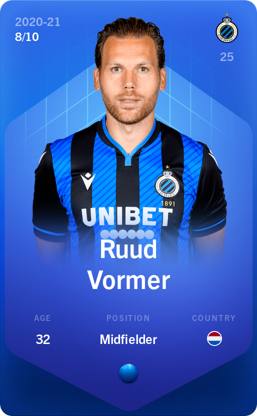 Sorare - Sorare Official - Ruud Vormer 2020-21 • Super Rare 8/10 - NFT # 88327446758971304629300741016736874839777338497159660676075848237298943287686