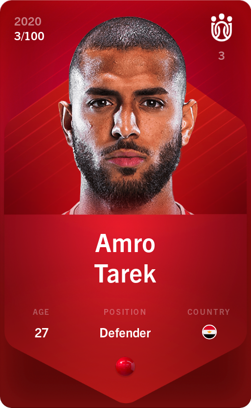 Sorare - Sorare Official - Amro Tarek 2020-21 • Rare 3/100 - NFT # 864263133858001788380128493879689645948016648815654773270847736097254355434