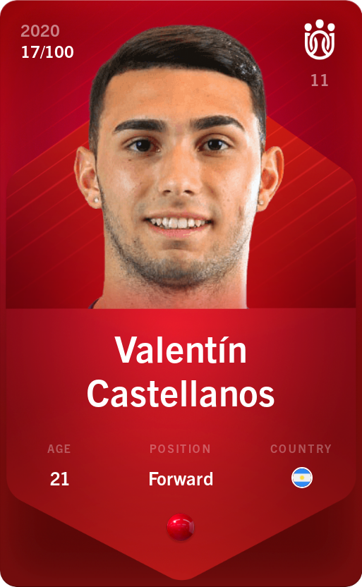 Sorare - Sorare Official - Valentín Castellanos 2020-21 • Rare 17/100 - NFT # 24931437815576040507928523881931117738200227458229144494835858778530546897183