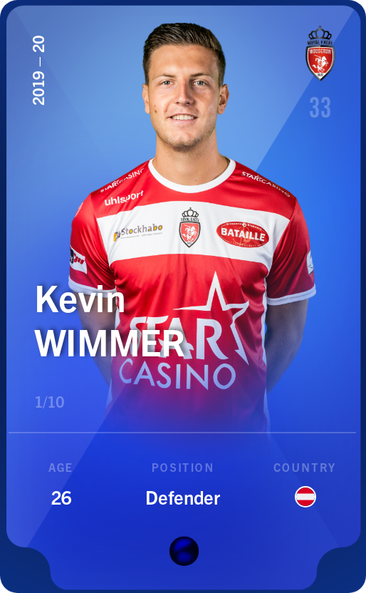 Sorare - Sorare Official - Kevin Wimmer 2019-20 • Super Rare 1/10 - NFT # 81879986366527329496930509512188936253074556387126523965135972383111830768591