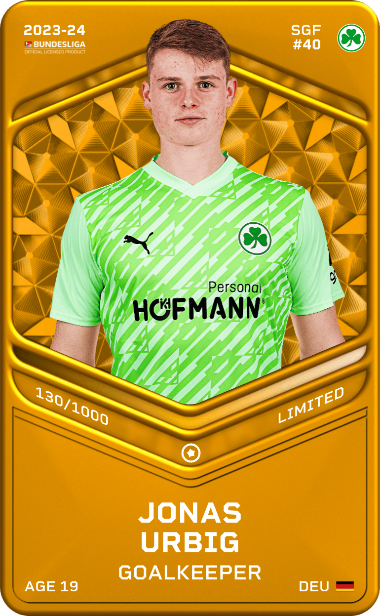 Jonas Urbig 2023-24 • Limited 130/1000